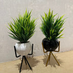 Luxury Ceramic Planters with Metal Stands