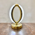 Luxury Gold-Plated Side Table Lamp with Multicolor Lighting – Rechargeable & Modern Design